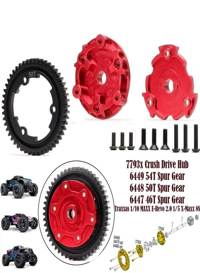 UURCSKY Steel 50T Spur Gear + Transmission Cush Drive Housing for 1/10 Maxx 1/5 X-Maxx 1/6 XRT RC Car Upgrades Parts #6448# 7793X - Image 2